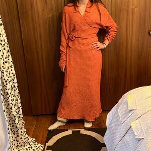 Anthro wrap dress so cozy